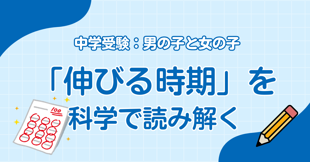 中学受験：男の子と女の子の「伸びる時期」を科学で読み解く